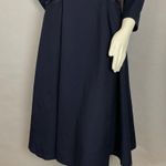 Vintage Victorian Dress Lolita Lace Collar Navy Blue Bow Back Whimsigoth Pockets Photo 4