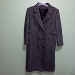 Vintage Union Made Herringbone Wool Blend Trench Coat unisex long coat Gray Size XL Photo 1