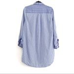 Jak & Rae Shirtdress M Tunic Top Button Down Striped Long Sleeve Blue Pocket Size M Photo 2