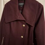 Liz Claiborne  NEW pleated single-breasted wool dress pockets red wine coat Photo 6