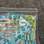 Vatpove Shirt Womens Medium Green Blue Aztec Madras Coastal Country Vacation Photo 8