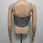 Gilded Intent Gray Plaid Crop Top Size Large Photo 4