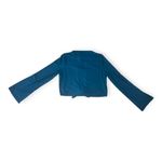 Band of the Free Womens Teal Avril Mock Neck Cropped Top Blue Size L Photo 2