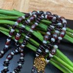 Triple Strand Garnet Crystal Pearl Lampwork Glass Beads Multi Photo 4