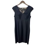 Ted Baker London Black Wool Blend Sheath Dress Size 4 Cap Sleeve V-Neck Photo 10