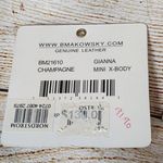 B Makowsky  leather champagne gianna mini x-body handbag Photo 1