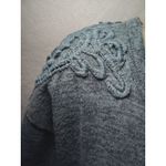 Absolutely Famous  women LG Blue Long Sleeve Embroidery Tunic Round‎ Neck Photo 5