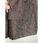 Kasper  Brown Burgundy Paisley Blazer Sz 14 Brocade Fabric Photo 8
