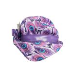 Sets by Windsor Women's Hat Purple Peacock Feather Print‎ Ribbon Bow Cute Photo 3