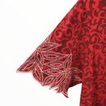 70’s Vintage Handmade Red Print Embroidered Housedress Short Sleeve Size M Photo 2