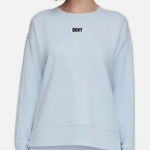 DKNY  Ladies Crewneck Fleece Sweatshirt Large Light Blue EUC‎ Photo 0