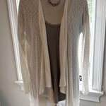 Bobeau Waterfall Semi-Sheer Open Cardigan, Ivory, Medium, EUC Photo 0