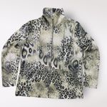 Misook Vintage Y2K Green Leopard Print Jacket Size S Photo 0