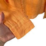 CP Shades  Romy Shirt Linen Blouse Button Up In Orange Gauze Long Sleeve Size XS Photo 2