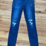 Old Navy NWOT  Rockstar Pullover Jeggings Light Distressed-Wash Medium Indigo Raw Acid Leggings Skinny Pants Denim Moto Biker Photo 0