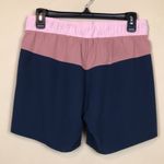 Roxy Women's Color Block Navy Blue Pink Drawstring Swim Beach Board Shorts Photo 3
