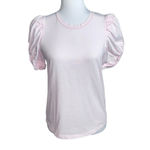 ALC Frank A.L.C Katie Pale Pink Puff Sleeve Crewneck Top Shirt Cotton NWOT Extra Small XS Photo 3