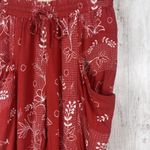 Urban Outfitters  Pants Women XS Red‎ Floral Marguerite Linen Blend Colorful Photo 3