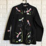 Quacker Factory  embroidered dragonfly Zip Up jacket Women’s Size‎ S Small Photo 1