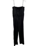 CEDRIC CHARLIER Designer Jumpsuit Black Satin Belted Strapless One Piece 8 NWT Photo 4