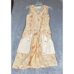 Coach  Apple‎ Print Dress Size 4 Peach Summer V-Neck Luxury Springtime Designer Photo 3