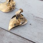 Vintage Clip On Earrings Leaf Duo Photo 9