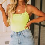 These Three Boutique Neon Green Backless Bodysuit Photo 0