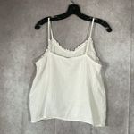 a.n.a  White Cropped Ruffle Spaghetti Strap Tank Top | Size L Photo 6