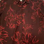 A New Day Women’s  Maroon & Red Blouse w/ Floral Leaf Design, Size Small Photo 2