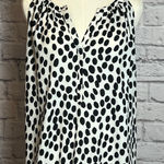 Loft  Black & White Polka Dot Sleeveless Blouse Size M Photo 0