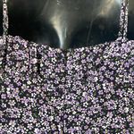 Cotton candy LA black purple and white ditsy mini dress size L Size L Photo 4