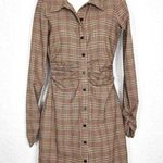 ZARA  Plaid Button Down Shirt Dress Size S Photo 0