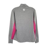 FootJoy  Womens Gray Pink Quarter Zip Pullover Sweater Long Sleeve Athletic Top Photo 3