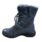 Totes Women's Size 6 Faux Fur Quilted Winter Snow Boots Lace Up Zipper Lined Gray Photo 10