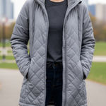 Columbia Gray Quilted Winter Sport Hooded Jacket size S Photo 0