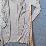 Leith Ribbed Knit Open Cardigan Sweater Women's XS Tan Oatmeal Drape Collar Photo 4