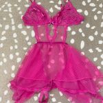 Victoria's Secret  lingerie bows Sexy Sheer Dotted Mesh Lace Babydoll coquette Photo 5