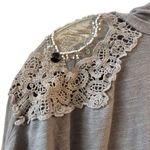 Vanity Women's Gray Open Front Cardigan with Lace Detail One Size Size undefined Photo 2
