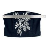 White House | Black Market WHBM Black Strapless Tube Top Y2K Embroidery Size 8 Photo 3