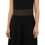 White House | Black Market Black W/Brown Waist Cotton Silk Blend Dress EUC Size 4 Photo 0