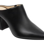 Marc Fisher  MFragni Classic Heeled Pointed Toe Black Leather Mules, Size 9M Photo 0