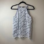 Adiva Women's Size Small Halter Top Blue/White Striped Lace Overlay Casual # Photo 5