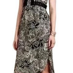 Holding Horses  Floral Print Midi Dress Size‎ 2 Black Cream Sleeveless High Low Photo 0
