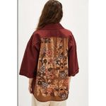 Free People NEW We The Free Pressed in Flowers Embroidered Floral Kimono Brown Photo 2