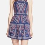 Parker  Blue Leona Embroidered Fit & Flare Cutout Open Back Halter Short Dress M Photo 0