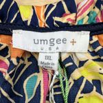 Umgee USA Multicolor Floral Satin Colorful Peasant Blouse Size 1X Relaxed Flowy Photo 3