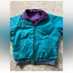 Columbia Vintage Women’s Jacket Purple Reversible‎ Radial Sleeve Zip Front Sz L Photo 2