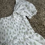 Celebrity Pink  Cottagecore Green and White Puffy Sleeve Dress - Size XXL Photo 2