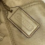 Coach  North South Metallic Woven Leather Gold Leather Shoulder Bag Tote F17099 Photo 6