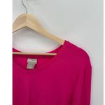 Chico's  Knit Tunic Women 2 Summer Berry Barbie Pink Knit Woven Back Stretch NWT Photo 3
